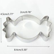 2 Pcs/ Stainless Steel Candy Shape Cookie Cutter Biscuit Cake Baking Mold Mould N2