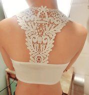 AIMTOPPY Sexy Women Cut Out Bra Crop Vest Bustier Corset Tops Tank Top (Free Size, Black) N6