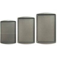 3-Pc. Non-Stick Cookie Pan Set, Silver Tone