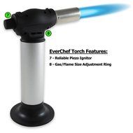 Popular Culinary Torch by Ever Chef - Professional Creme Brulee Torch &ndash; Chef Grade Kitchen Torch - Cooking Torch N3