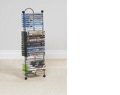 Atlantic 63712035 Nestable 52 DVD/BluRay Games Tower - Gunmetal N4
