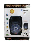 QFX PBX-61159BTL 15&quot; Rechargeable PA Speaker w/Bluetooth/FM/USB/TF In/Stand/Remote
