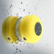 GEARONIC TM Mini Wireless Portable Shower Car Waterproof Bluetooth Handsfree Mic Speaker with Suction Cup - Yellow
