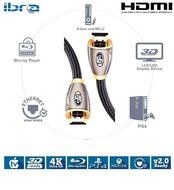 IBRA&reg; 5 Feet High Speed PRO GOLD RED HDMI v2.0/1.4a Cable 3D PS4 2160p 4K Ultra HD (1.5M/5 Feet) N24