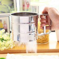 Stainless Steel 3 Cup Flour Sifter/ Sieve, Great for Sifting Flour,Confectioners Sugar, Cocoa Powder and Other... N4