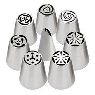 Russian Piping Tips - 8 Tools Set, 12 Bags, Coupler - TOP QUALITY - Icing Nozzles - For Cakes or Cupcakes Decoration... N7