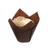 Royal Brown Tulip Style Baking Cups, Large, Sleeve of 200 N5