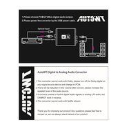 AutoWT Digital Coaxial Toslink Adapter with Optical Cable, 3.5mm Audio Cable and USB Power Cable N2