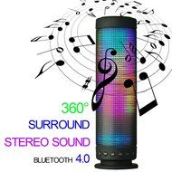 niceEshop(TM) Mini Wireless Portable Bluetooth Audio Speaker with Colorful Led Light (Black)