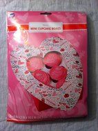 Wilton Heart Shaped Mini Cupcake Boxes ~ three 8 inch x 2 inch by 10.5 inch boxes with inserts