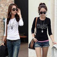 AIMTOPPY Fashion Fashion Women Round Neck Long Sleeve T-Shirts Casual Shirt Tops (XL, White) N5