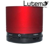 Lutema WaveTube Wireless Bluetooth Portable Digital Speaker w/FM Radio - Red N3