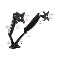 Loctek Gas Spring Dual LCD Arm Desk Monitor Mounts Fits 10"-27" Monitors N6