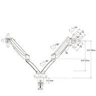Loctek Gas Spring Dual LCD Arm Desk Monitor Mounts Fits 10"-27" Monitors N7