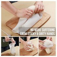Co Kneading Bag | Nonstick Silicone Dough Kneading Mix Food Bag with Bowl Scraper Bonus, for Bread Pizza Pastry... N2