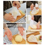 Co Kneading Bag | Nonstick Silicone Dough Kneading Mix Food Bag with Bowl Scraper Bonus, for Bread Pizza Pastry... N3