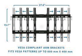 Mount-It! TV Wall Mount Bracket Low Profile Tilt Design for 32 to 65 Inch LCD/LED/4K TVs, VESA 600x400 mm (MI-... N6
