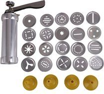 Cookie Press Kit - Aluminum Biscuit Press Set Includes 20 Discs &amp; 4 Icing Tips