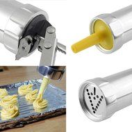 Cookie Press Kit - Aluminum Biscuit Press Set Includes 20 Discs &amp; 4 Icing Tips N5