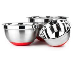 Chef's Star 17 Piece Stainless Steel Mixing Bowl Set with Anti-Slip Silicone Base - Includes 3 Stainless Steel... N2