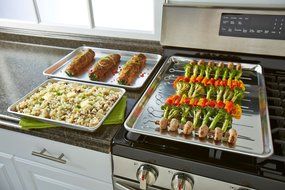 Artisan Professional Classic Aluminum Baking Sheet Pan Set with Quarter, Half, and 2/3-Size Sheets N2