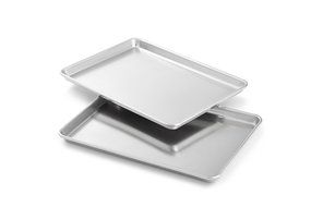 Artisan Professional Classic Aluminum Baking Sheet Pan Set with Quarter, Half, and 2/3-Size Sheets N11