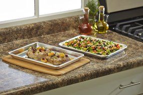 Artisan Professional Classic Aluminum Baking Sheet Pan Set with Quarter, Half, and 2/3-Size Sheets N12