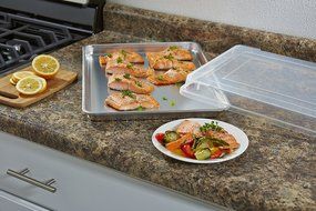 Artisan Professional Classic Aluminum Baking Sheet Pan Set with Quarter, Half, and 2/3-Size Sheets N21