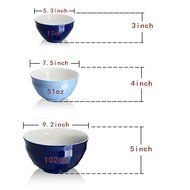 Dowan Ceramic Mixing Bowls/Serving Bowl Set, Set of 3, Easy Storage Prep Bowl N2