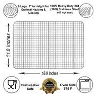 Kitchenatics Commercial Grade 10&quot;x15&quot; Stainless Steel Cooling and Roasting Rack Heavy Duty Thick-Wire Grid Fits... N9