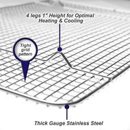 Kitchenatics Commercial Grade 10&quot;x15&quot; Stainless Steel Cooling and Roasting Rack Heavy Duty Thick-Wire Grid Fits... N15