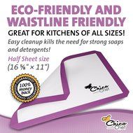 Silicone Baking Mat 2-Pk - Fits Half Sheets - Blue, Red colors - Bonus Cookbook, Lifetime Guarantee N8