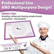 Silicone Baking Mat 2-Pk - Fits Half Sheets - Blue, Red colors - Bonus Cookbook, Lifetime Guarantee N13