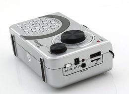 Anncia New Portable FM/AM radio Speaker with Micro TF card and USB flash driver MP3 player. (1205 Grey) N8