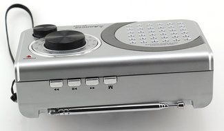 Anncia New Portable FM/AM radio Speaker with Micro TF card and USB flash driver MP3 player. (1205 Grey) N10