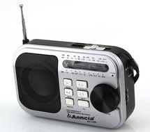 Anncia New Portable FM/AM radio Speaker with Micro TF card and USB flash driver MP3 player. (1205 Grey) N11