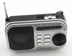 Anncia New Portable FM/AM radio Speaker with Micro TF card and USB flash driver MP3 player. (1205 Grey) N13