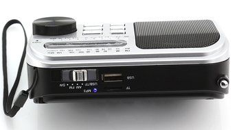 Anncia New Portable FM/AM radio Speaker with Micro TF card and USB flash driver MP3 player. (1205 Grey) N15