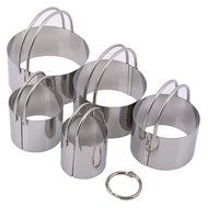 Ebake 5 Pieces Reusable Stainless Steel Biscuit Cutter Set (Round)