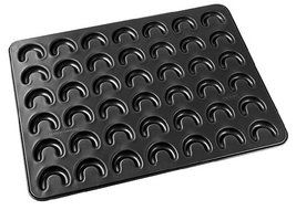 Zenker 7420 Baking Tray For Crescent-Shaped Cookies &quot;Special Creative&quot; For 42 Cookies, Black, 16.54 x 12.60 x...