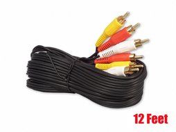 12FT RCA M/Mx3 Audio/Video Cable Gold Plated - Audio Video RCA Cable 12ft