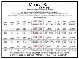 Elite Screens Manual B Series, 100-inch Diagonal 16:9, Pull Down Projection Manual Projector Screen with Auto... N9