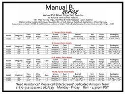 Elite Screens Manual B Series, 100-inch Diagonal 16:9, Pull Down Projection Manual Projector Screen with Auto... N21