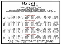 Elite Screens Manual B Series, 100-inch Diagonal 16:9, Pull Down Projection Manual Projector Screen with Auto... N26