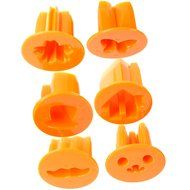 CuteZCute Fun Vegetable Cutter, Flower Butterfly House Face Mustache and Hat, Orange, Set of 6 N2