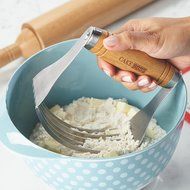 Cake Boss Wooden Tools and Gadgets Stainless Steel Dough and Pastry Blender N2