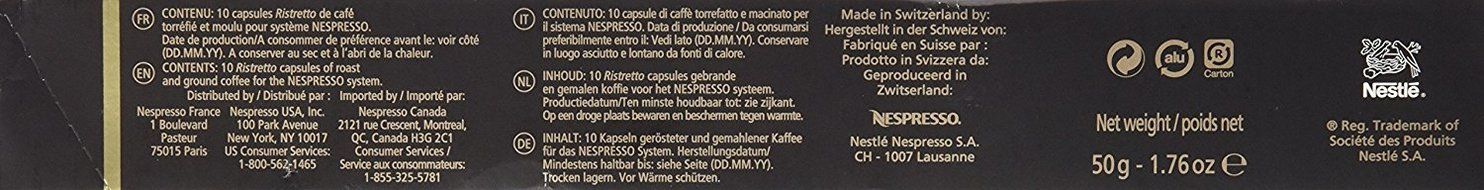 Nespresso OriginalLine: Ristretto, 10 Count N2