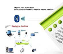 Funkysky Ultra-Portable Bluetooth Speaker with External 2200 mAh Emergency Power Bank and Phone Stand - Blue N12