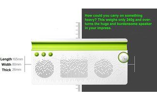 Funkysky Ultra-Portable Bluetooth Speaker with External 2200 mAh Emergency Power Bank and Phone Stand - Blue N14