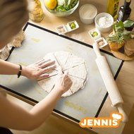 Jennis Silicone Pastry Mat for Baking Sticks to Counter Not to Dough 23&quot;x15&quot; Large N4